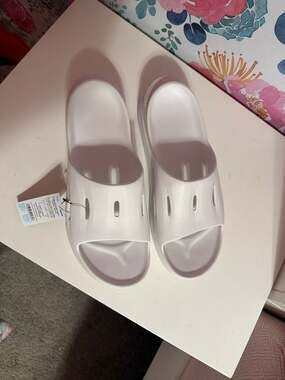 HOKA Ora Recovery Slide 3 White/White Mens 12 Womens 14